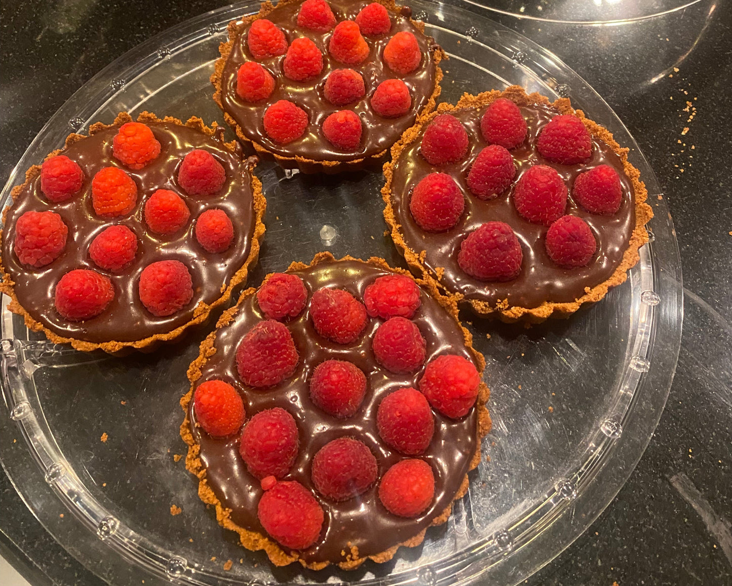 Individual Chocolate Raspberry Tarts